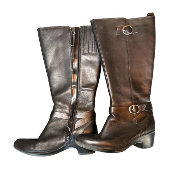 Clarks Black Leather Riding Boots – Size 7.5 - Picture 2 of 5